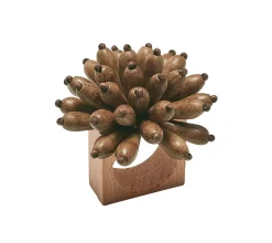 Kim Seybert Place Settings & Linens|Florette Napkin Ring in Brown, Set of 4