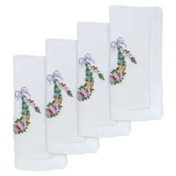 Chefanie Place Settings & Linens|Flower Garland Dinner Napkins, Set of 4