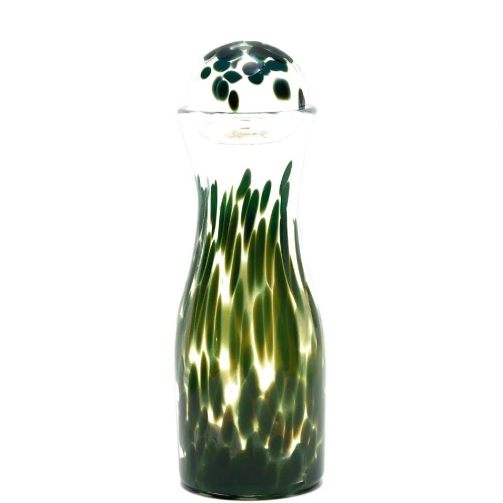 Paul Arnhold Glass Glassware|Forest Green Transparent Spotted Carafe