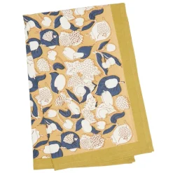 Couleur Nature Place Settings & Linens|Forest Harves Tea Towels in Mustard & Blue, Set of 3