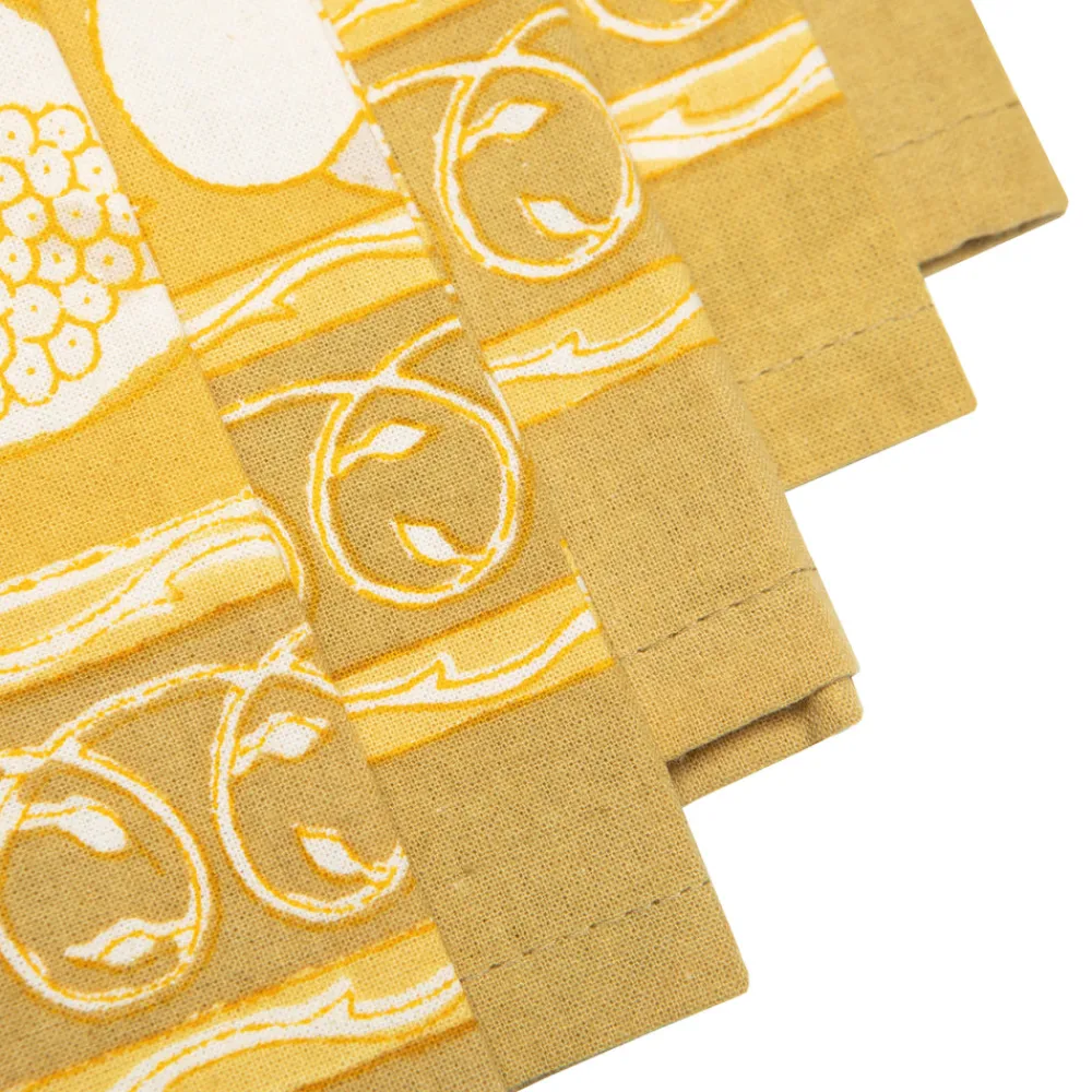 Couleur Nature Place Settings & Linens|Forest Harvest Napkins Grey & Mustard, Set of 6