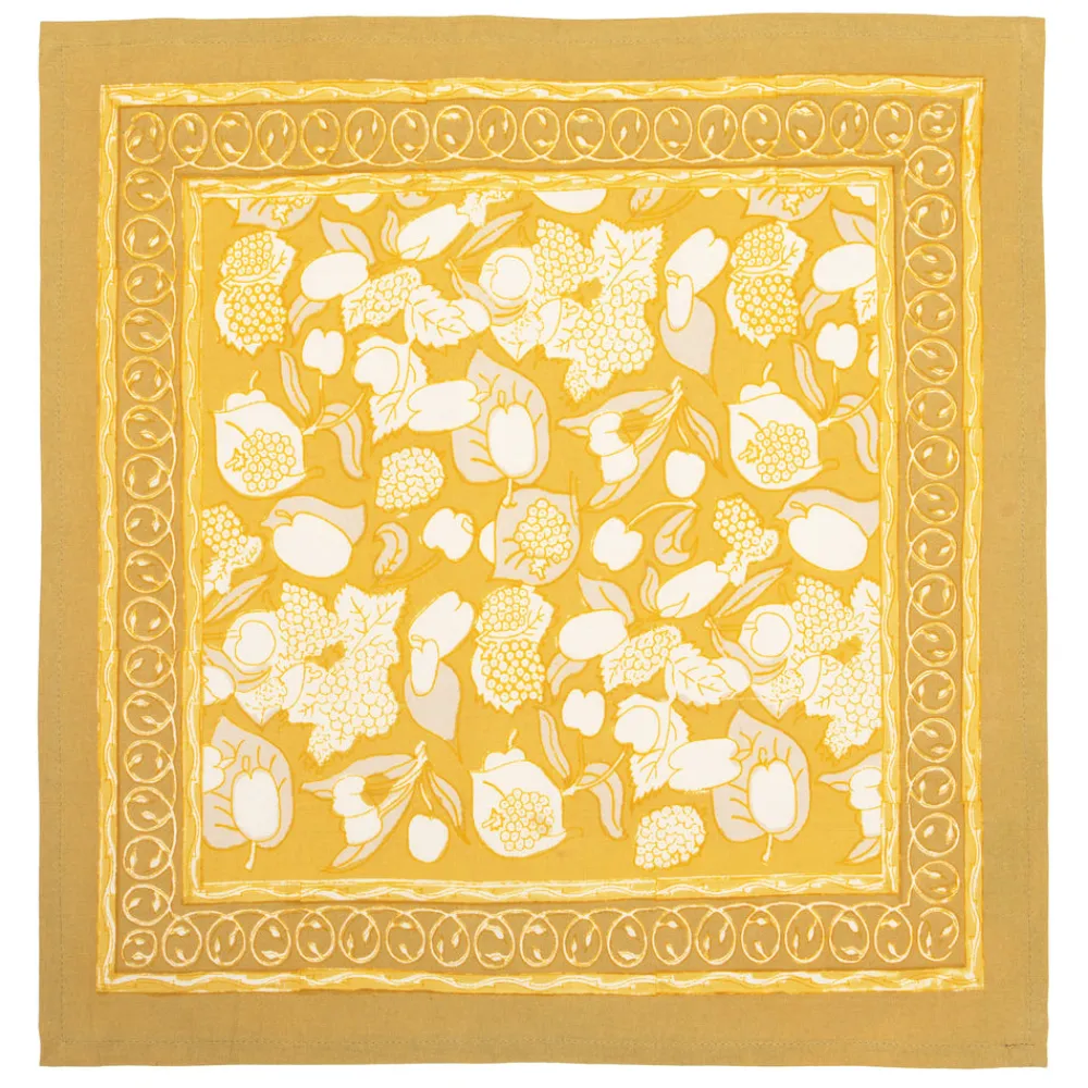 Couleur Nature Place Settings & Linens|Forest Harvest Napkins Grey & Mustard, Set of 6