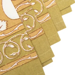 Couleur Nature Place Settings & Linens|Forest Harvest Napkins Mustard & Blue, Set of 6