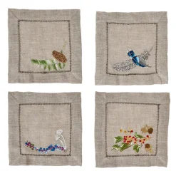 Juliska Place Settings & Linens|Forest Walk Cocktail Napkin Assorted in Multi, Set of 4