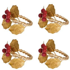 Juliska Place Settings & Linens|Forest Walk Holly with Berries Napkin Ring in Multi