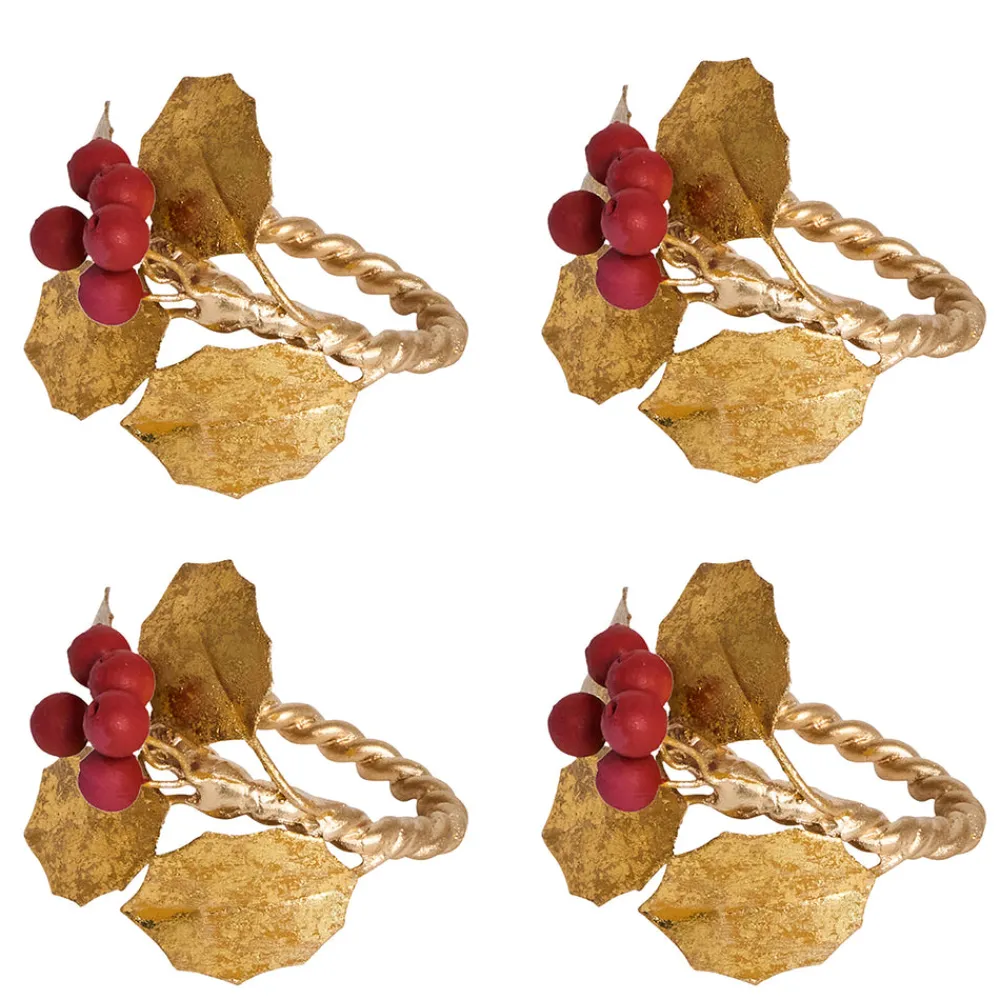 Juliska Place Settings & Linens|Forest Walk Holly with Berries Napkin Ring in Multi