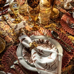 Juliska Place Settings & Linens|Forest Walk Leaf Napkin Ring Assorted in Gold, Set of 4