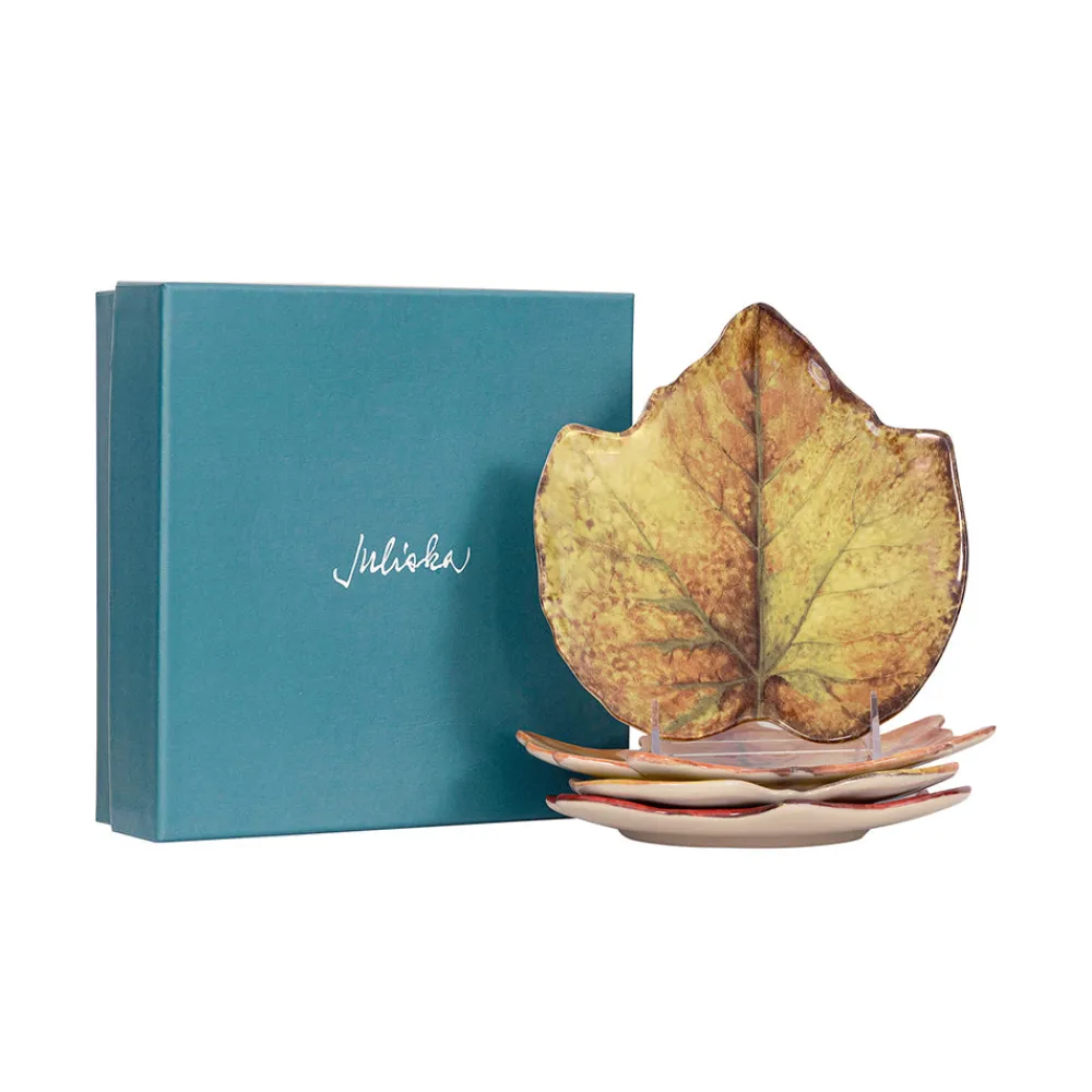 Juliska Dinnerware|Forest Walk Leaf Plate Assorted in Café Au Lait, Set of 4
