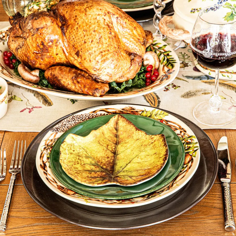 Juliska Dinnerware|Forest Walk Leaf Plate Assorted in Café Au Lait, Set of 4