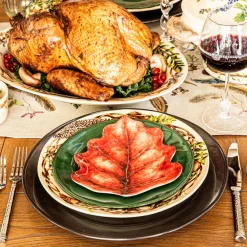 Juliska Dinnerware|Forest Walk Leaf Plate Assorted in Café Au Lait, Set of 4