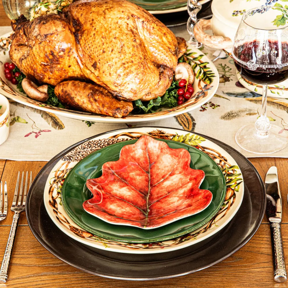 Juliska Dinnerware|Forest Walk Leaf Plate Assorted in Café Au Lait, Set of 4