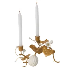 Juliska Candles|Forest Walk Pumpkin & Vine Double Candlestick Holder in Gold