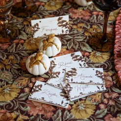 Juliska Place Settings & Linens|Forest Walk Pumpkin Place Card Holder in Gold, Set of 4
