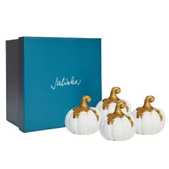 Juliska Place Settings & Linens|Forest Walk Pumpkin Place Card Holder in Gold, Set of 4