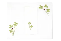 TriChi Design Place Settings & Linens|Four Leaf Clover Collection in Light Green, Set of 2