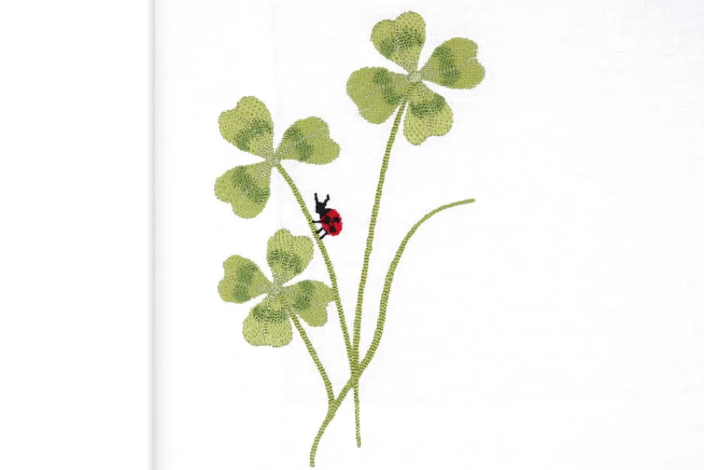 TriChi Design Place Settings & Linens|Four Leaf Clover Collection in Light Green, Set of 2