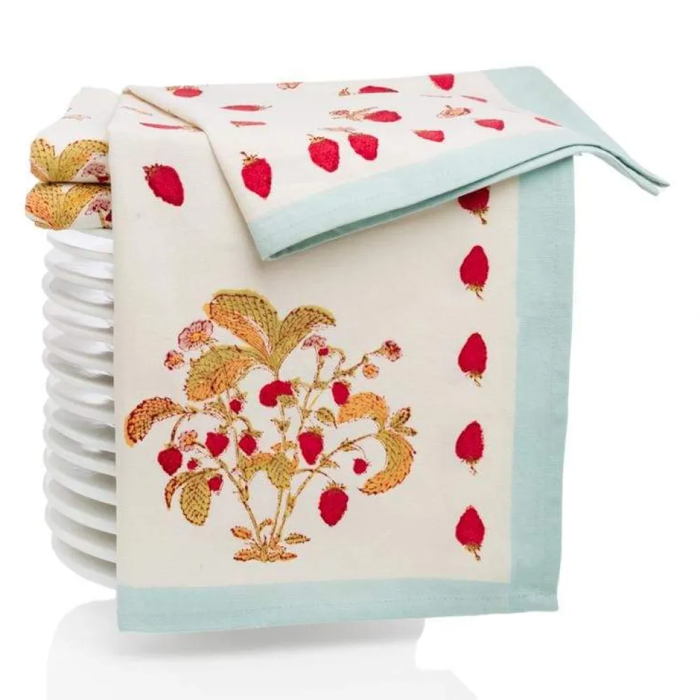 Couleur Nature Place Settings & Linens|Fraises des Bois Tea Towels, Set of 3