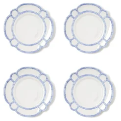 Two's Company Dinnerware|French Blue Bamboo Touch Dinner Plate, Set of 4