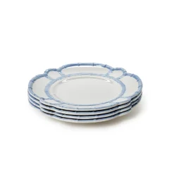 Two's Company Dinnerware|French Blue Bamboo Touch Dinner Plate, Set of 4