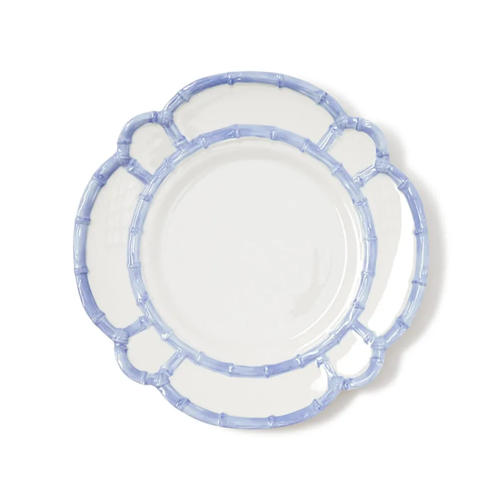 Two's Company Dinnerware|French Blue Bamboo Touch Dinner Plate, Set of 4