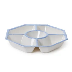 Two's Company Dinnerware|French Blue Bamboo Touch Chip and Dip