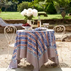 Couleur Nature Place Settings & Linens|French Tablecloth Avignon Red & Blue