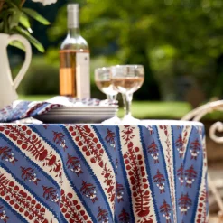 Couleur Nature Place Settings & Linens|French Tablecloth Avignon Red & Blue