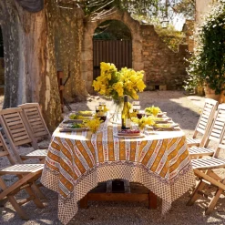 Couleur Nature Place Settings & Linens|French Tablecloth Avignon Dijon & Blue
