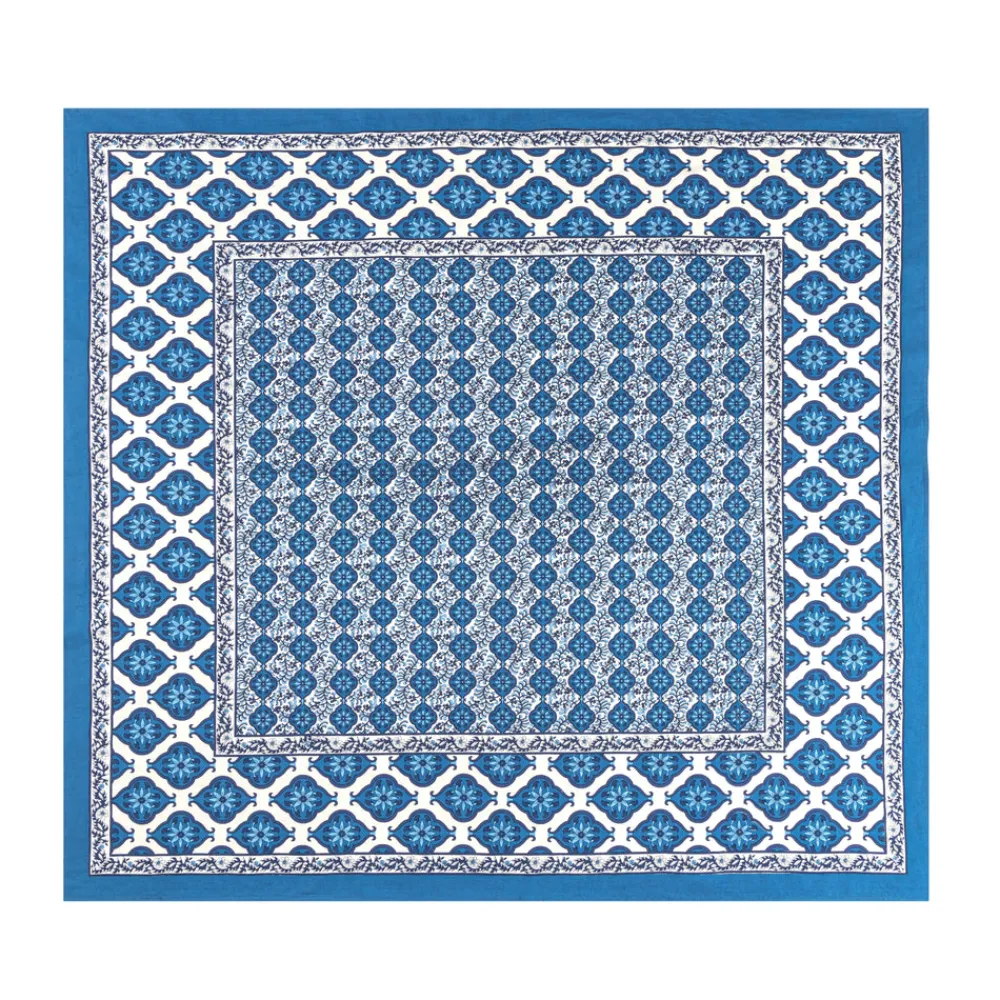 Couleur Nature Place Settings & Linens|French Tablecloth Azulejo Blue