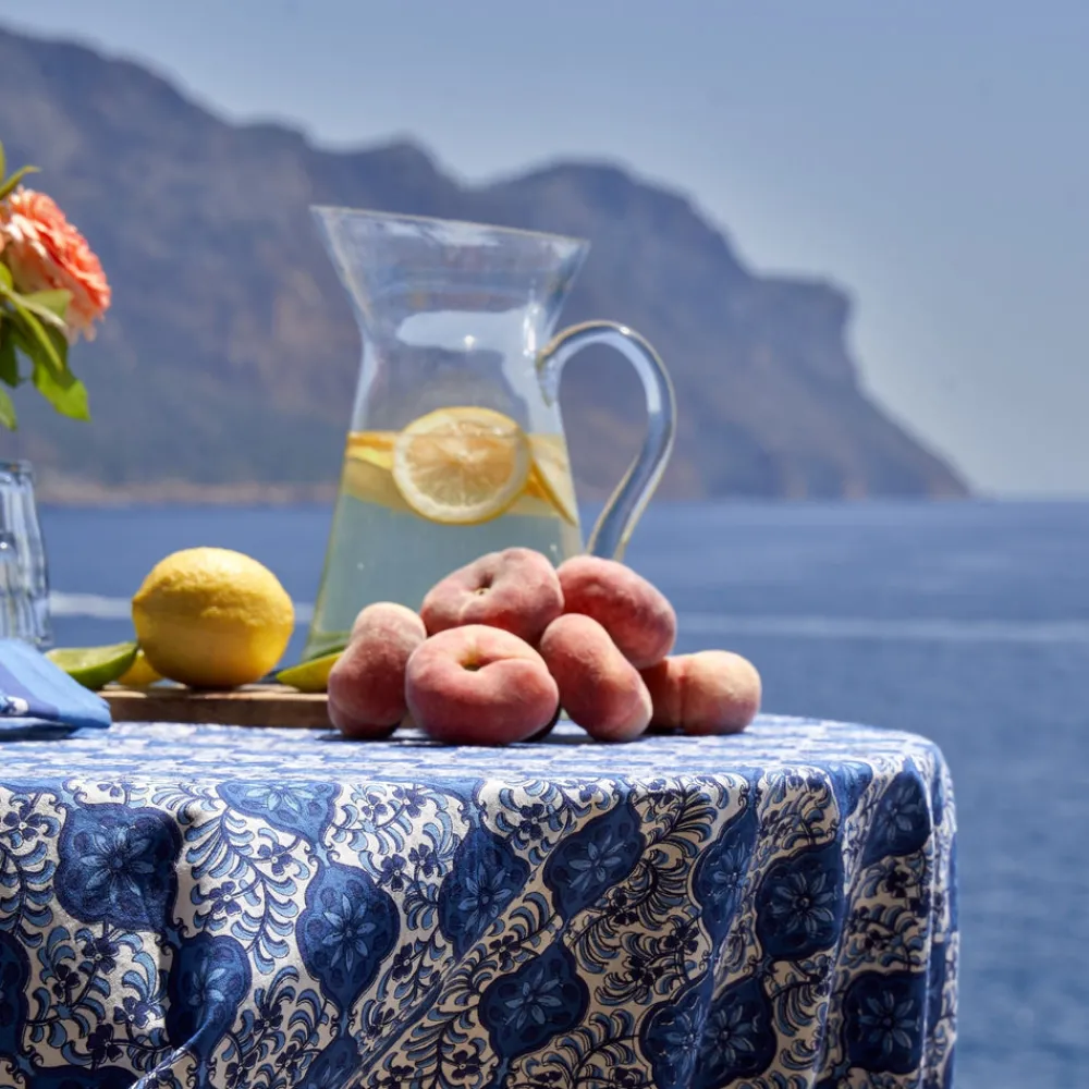 Couleur Nature Place Settings & Linens|French Tablecloth Azulejo Blue