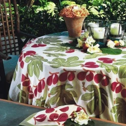 Couleur Nature Place Settings & Linens|French Tablecloth Fig Red & Green