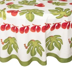 Couleur Nature Place Settings & Linens|French Tablecloth Fig Red & Green