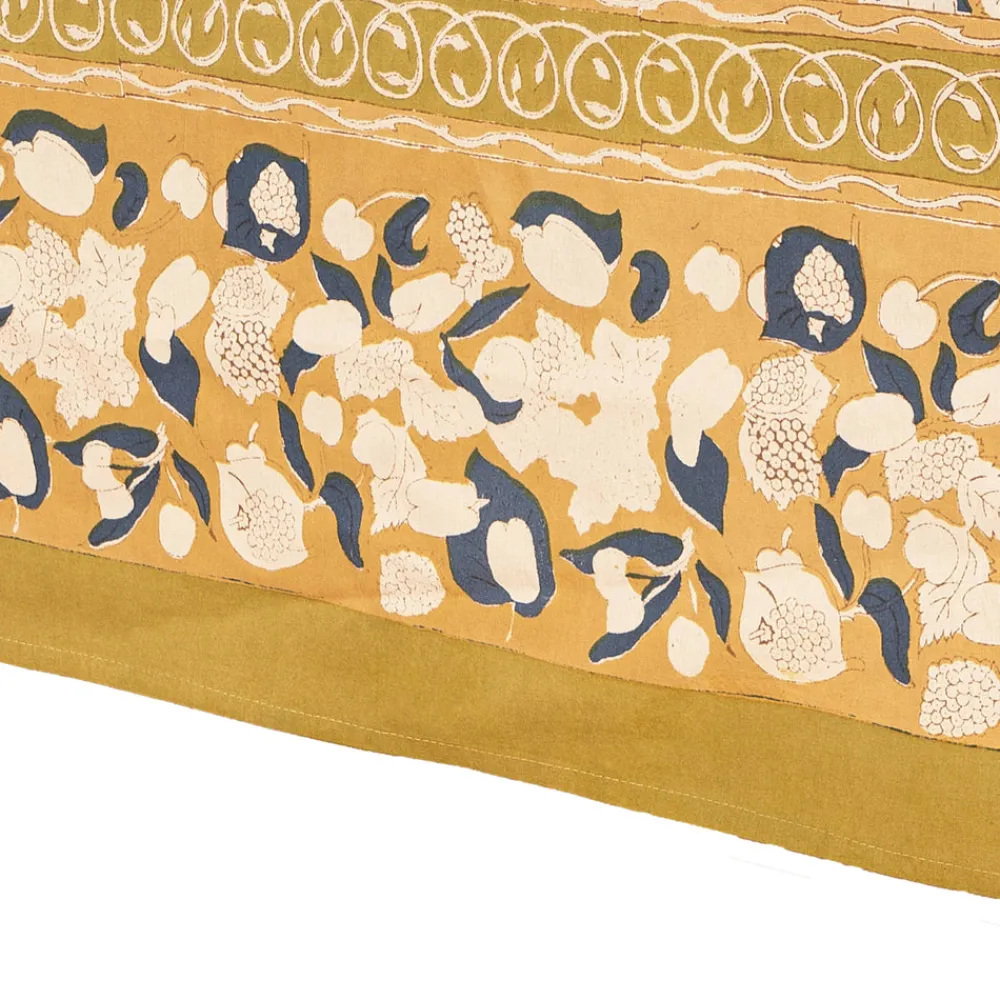 Couleur Nature Place Settings & Linens|French Tablecloth Forest Harvest Mustard & Blue