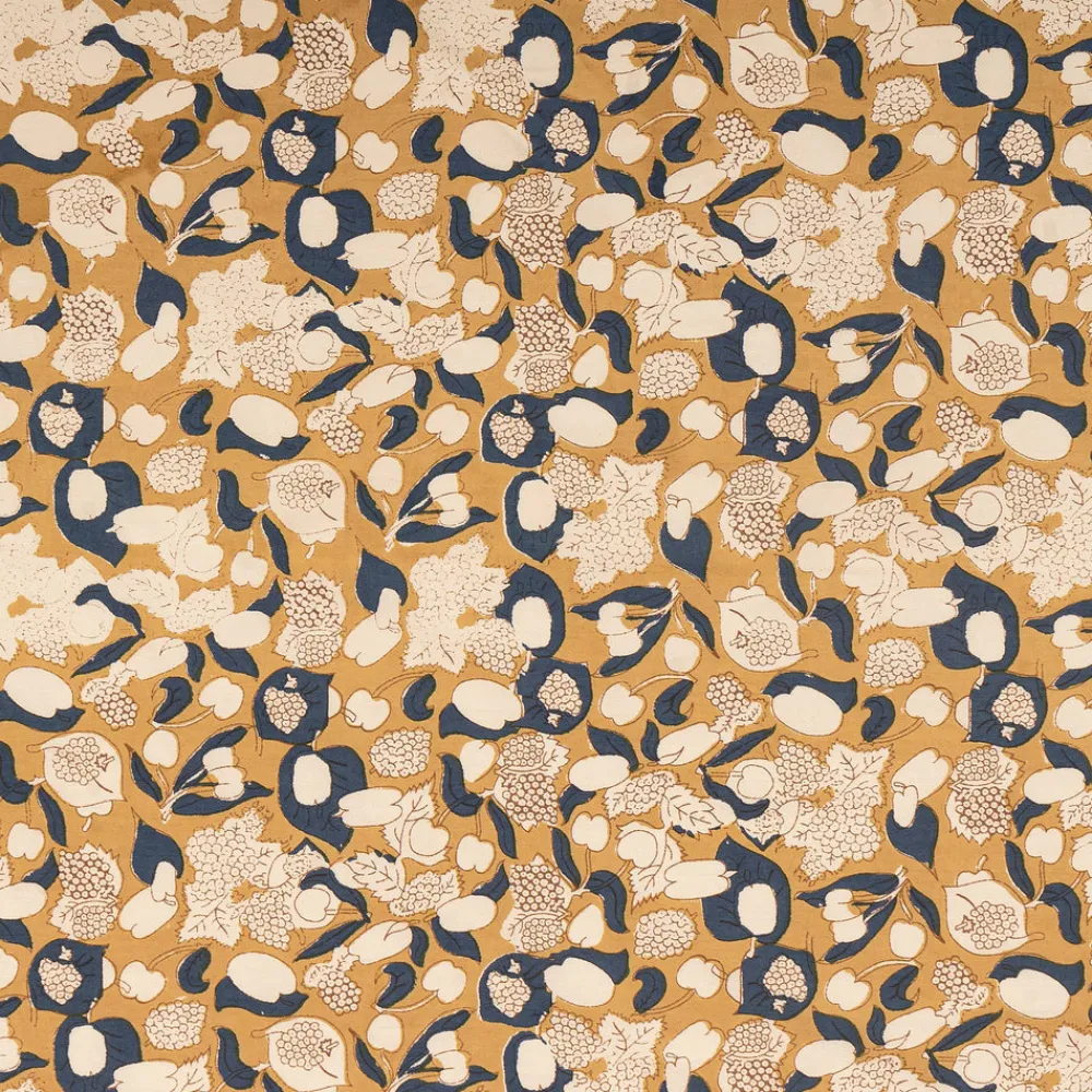 Couleur Nature Place Settings & Linens|French Tablecloth Forest Harvest Mustard & Blue