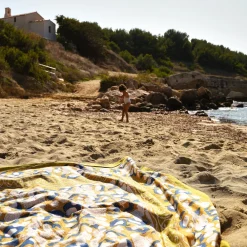 Couleur Nature Place Settings & Linens|French Tablecloth Forest Harvest Mustard & Blue