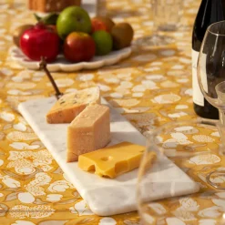 Couleur Nature Place Settings & Linens|French Tablecloth Forest Harvest Grey & Mustard