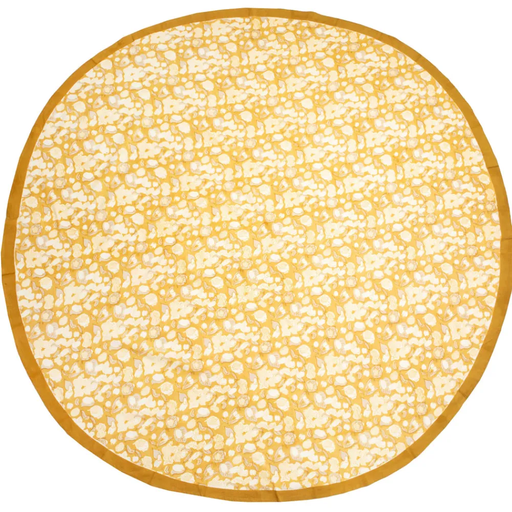 Couleur Nature Place Settings & Linens|French Tablecloth Forest Harvest Grey & Mustard