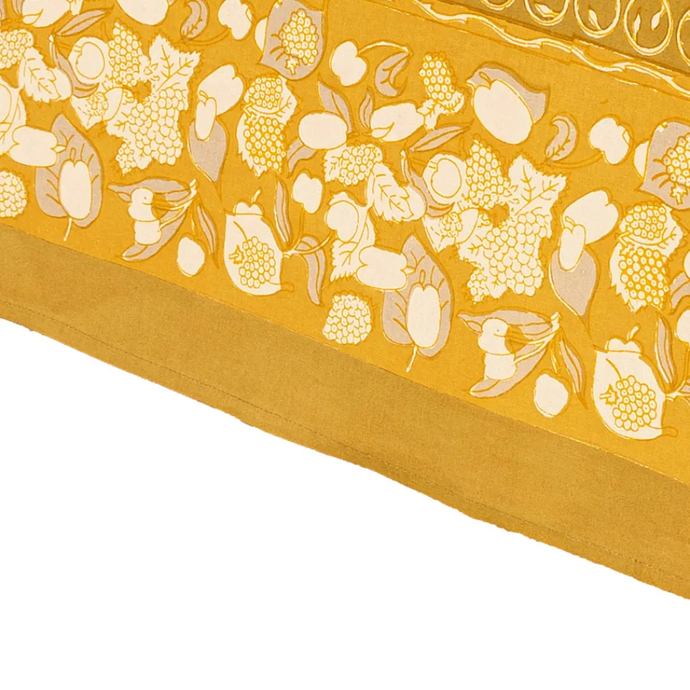 Couleur Nature Place Settings & Linens|French Tablecloth Forest Harvest Grey & Mustard