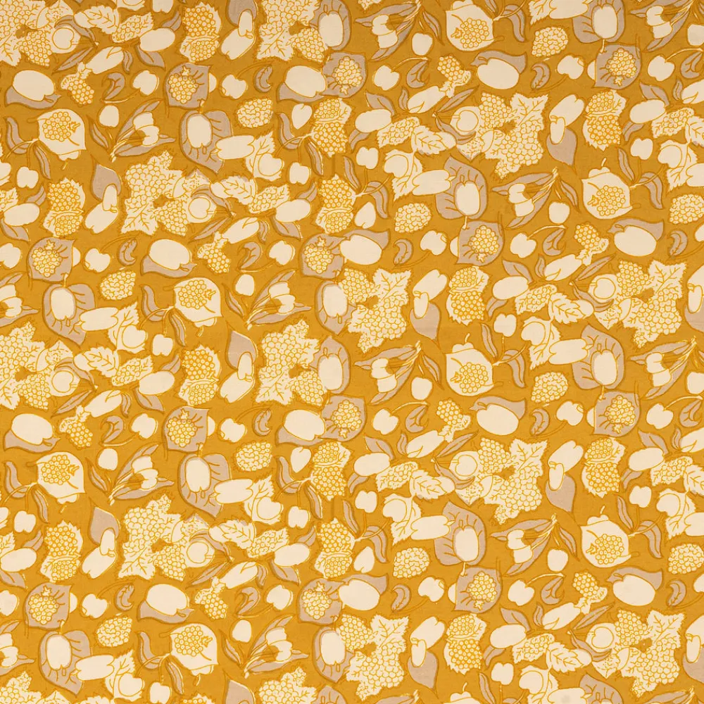 Couleur Nature Place Settings & Linens|French Tablecloth Forest Harvest Grey & Mustard