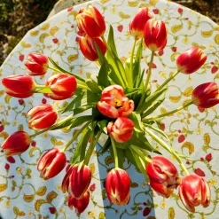 Couleur Nature Place Settings & Linens|French Tablecloth Fraises des Bois Bleu