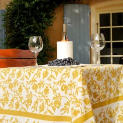 Couleur Nature Place Settings & Linens|French Tablecloth Granada Mustard
