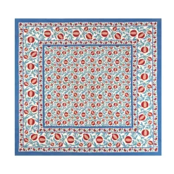 Couleur Nature Place Settings & Linens|French Tablecloth Grenadine Red & Blue