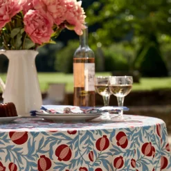 Couleur Nature Place Settings & Linens|French Tablecloth Grenadine Red & Blue