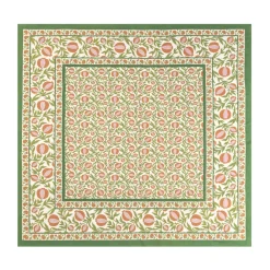 Couleur Nature Place Settings & Linens|French Tablecloth Grenadine Orange & Green