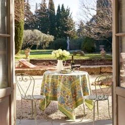 Couleur Nature Place Settings & Linens|French Tablecloth Jardin Blue & Vert