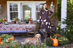 Couleur Nature Place Settings & Linens|French Tablecloth Jardin Red & Grey