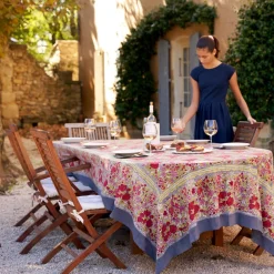 Couleur Nature Place Settings & Linens|French Tablecloth Jardin Red & Grey
