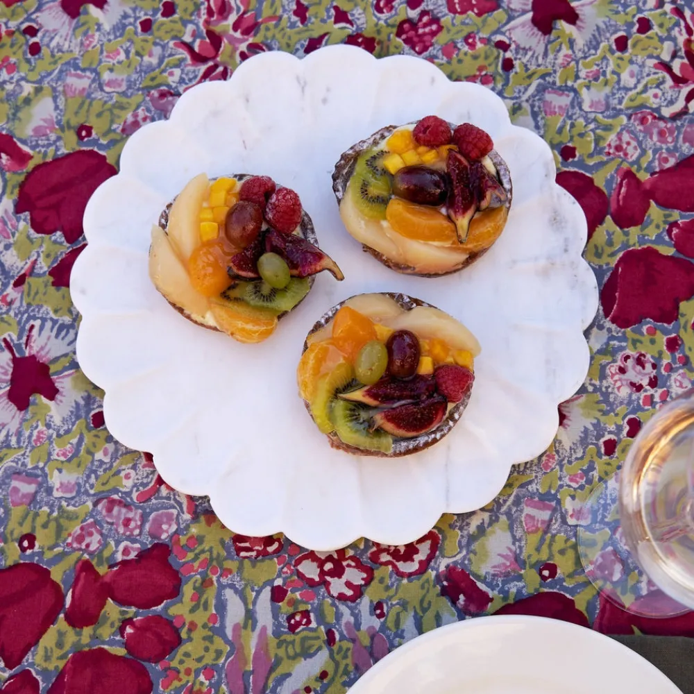 Couleur Nature Place Settings & Linens|French Tablecloth Jardin Red & Grey