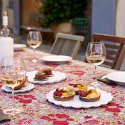 Couleur Nature Place Settings & Linens|French Tablecloth Jardin Red & Grey