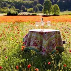 Couleur Nature Place Settings & Linens|French Tablecloth Jardin Red & Green